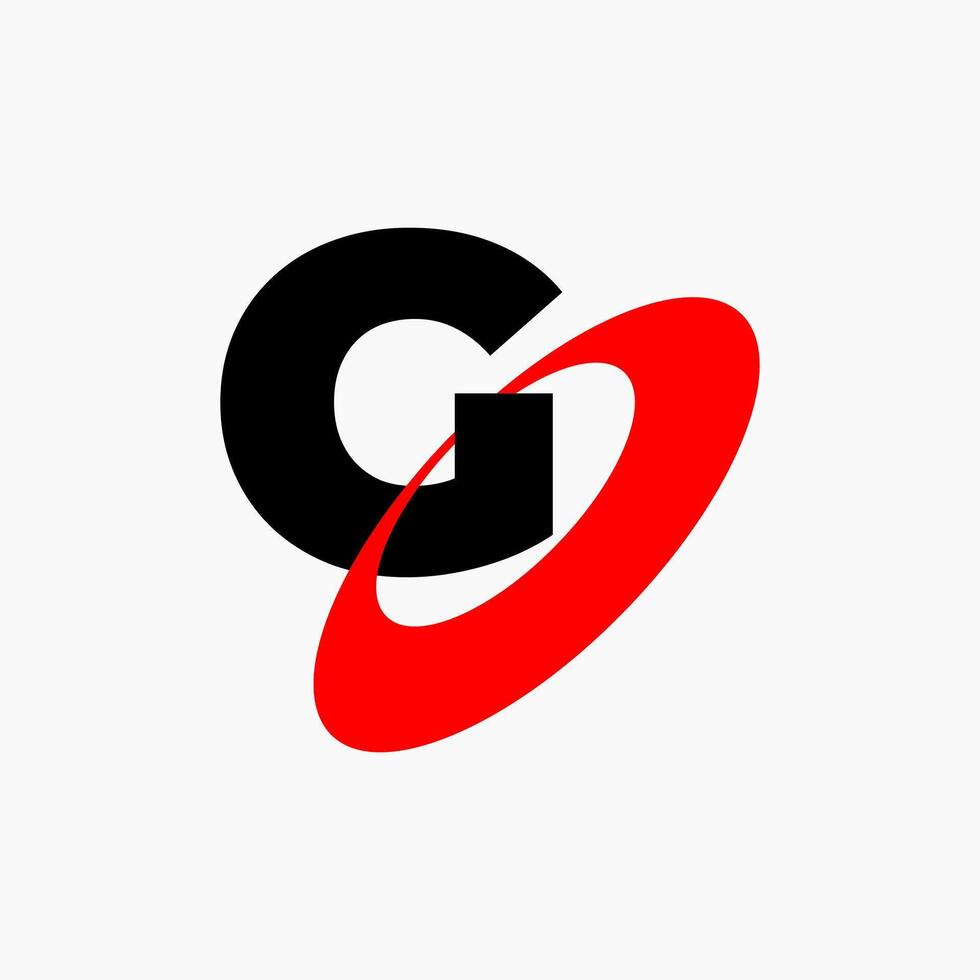 3d graphic of G red symbol made of many spheres vector