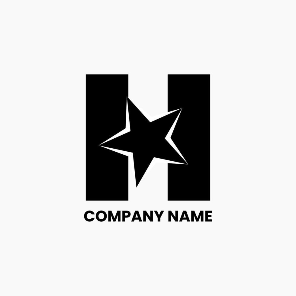 H star abstract logo design vector