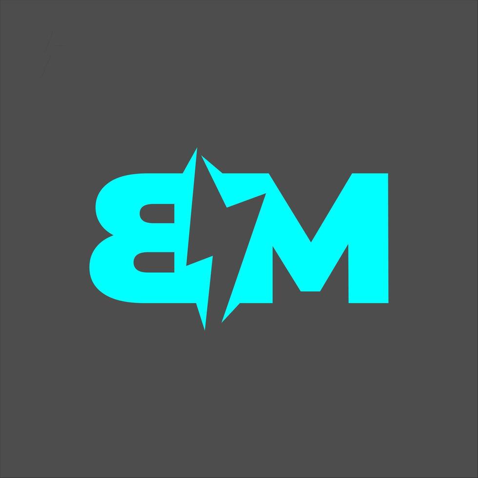 BM electric power sign logo design vector