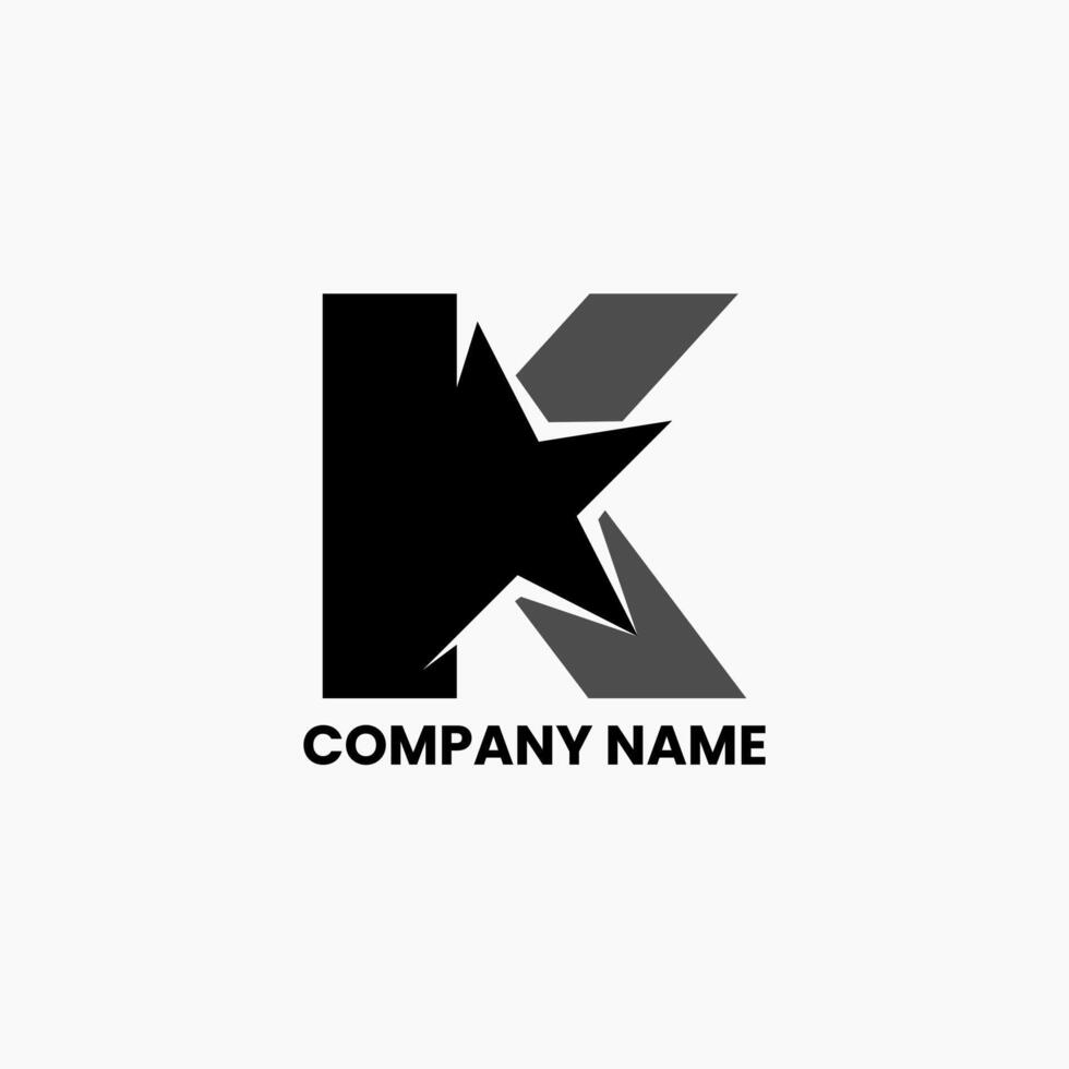 K star black and white logo for design vector