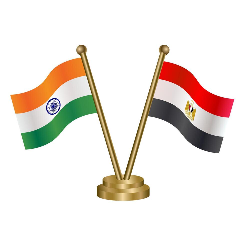 India and EGYPT table flag relation. vector