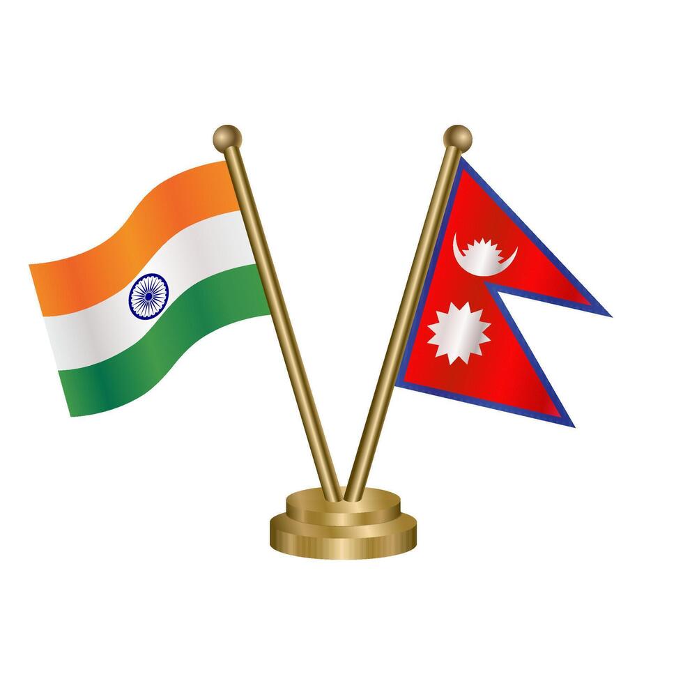 India and Nepal table flag relation. vector