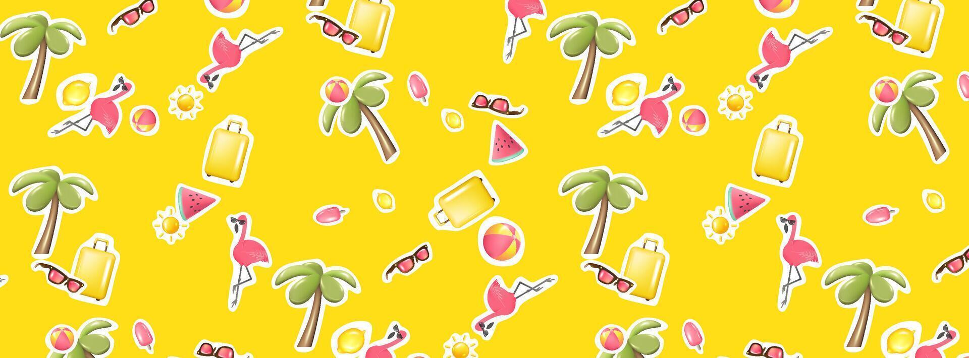 Colorful summer seamless pattern featuring vector