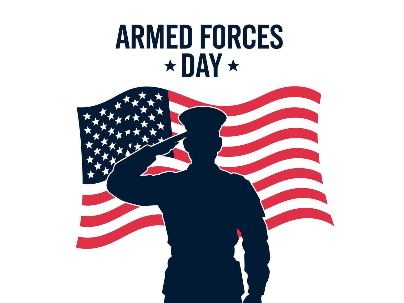 army soldier saluting flag on background of american flag vector