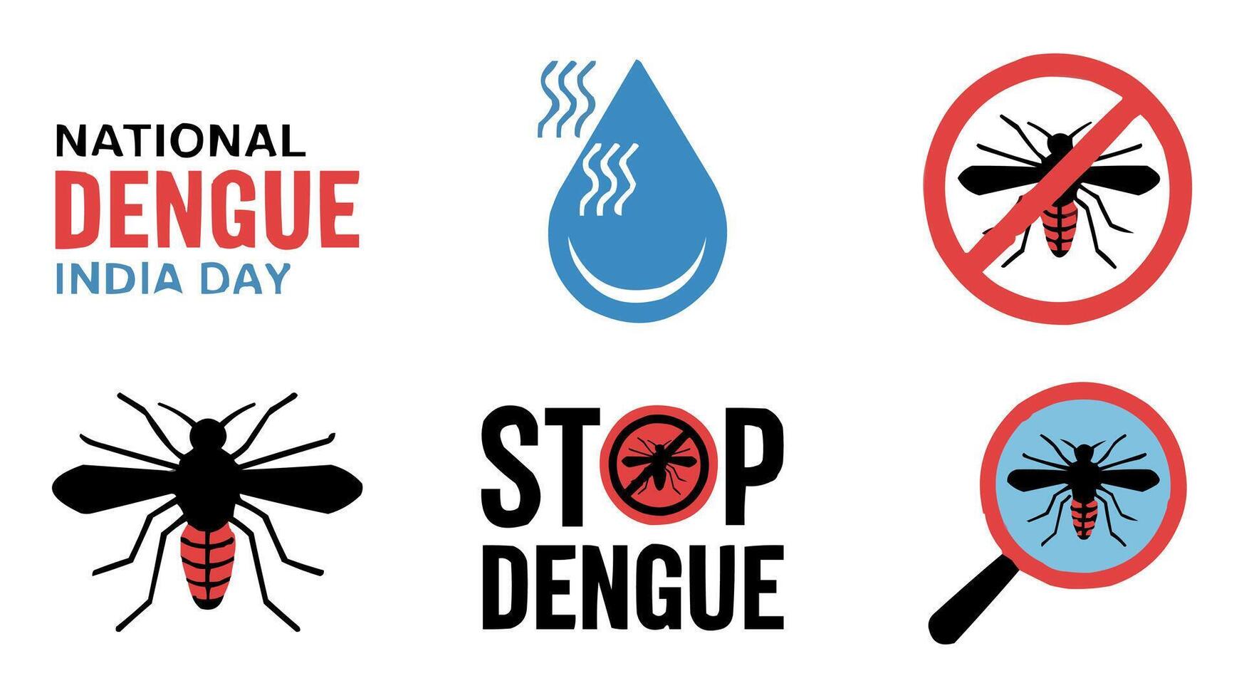 a set of four different types of insect and mosquito symbols vector