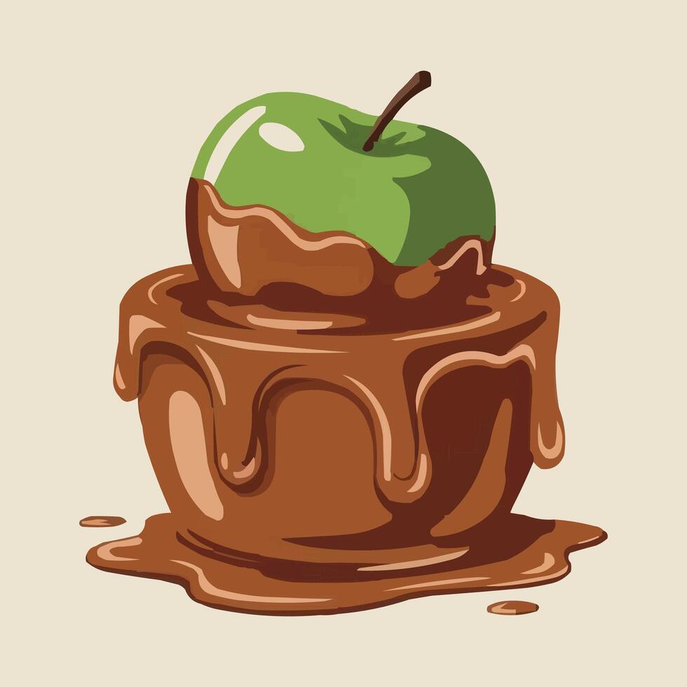 Delicious Homemade Caramel Apple Recipe vector