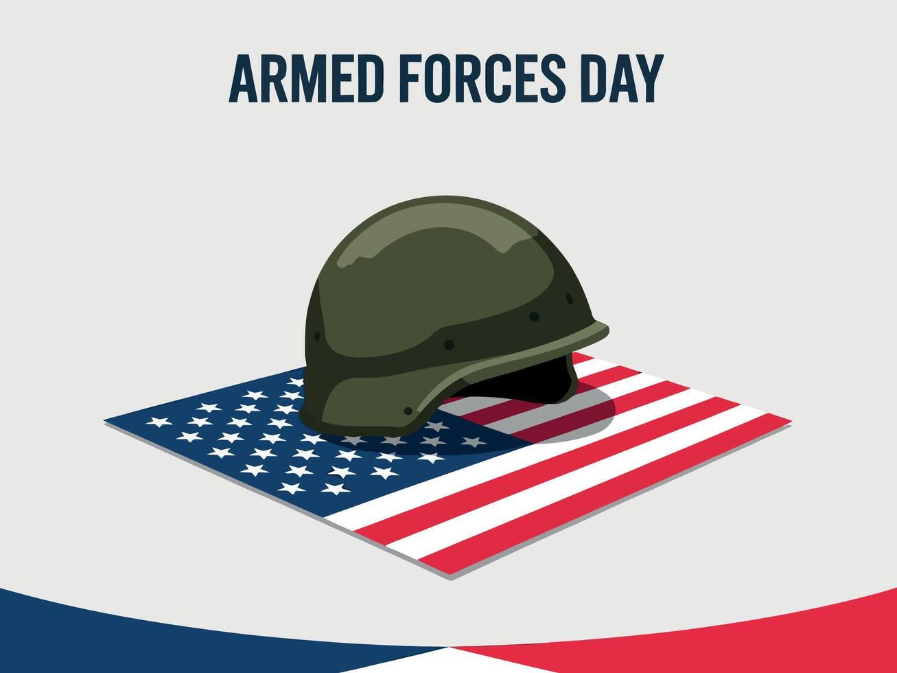 Armed Forces Day Helmet American Flag Military Tribute Veterans USA vector