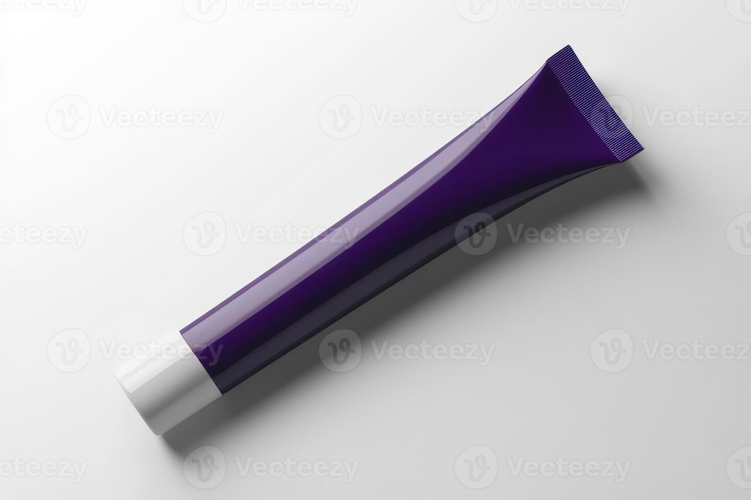 Purple cream tube mockup isolated on white background with sharp detail and minimalistic aesthetic photo