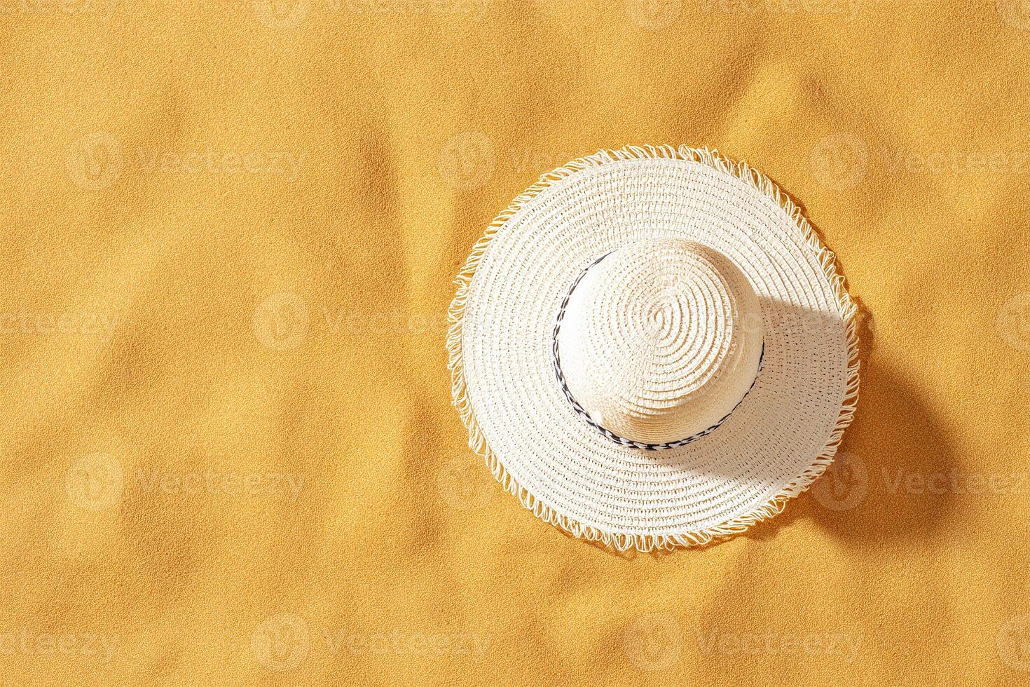 A white hat on a yellow surface photo