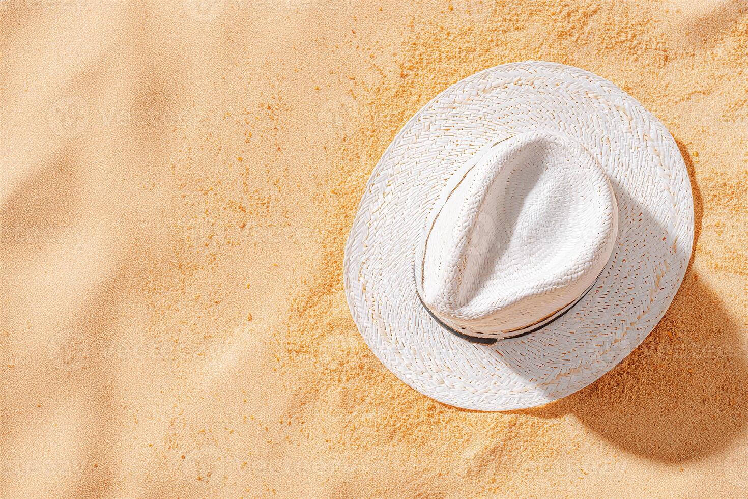 A hat on a sandy beach photo