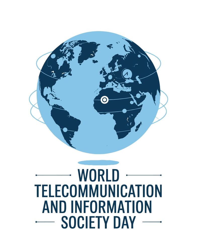 world telecommunication and information society day simple poster vector
