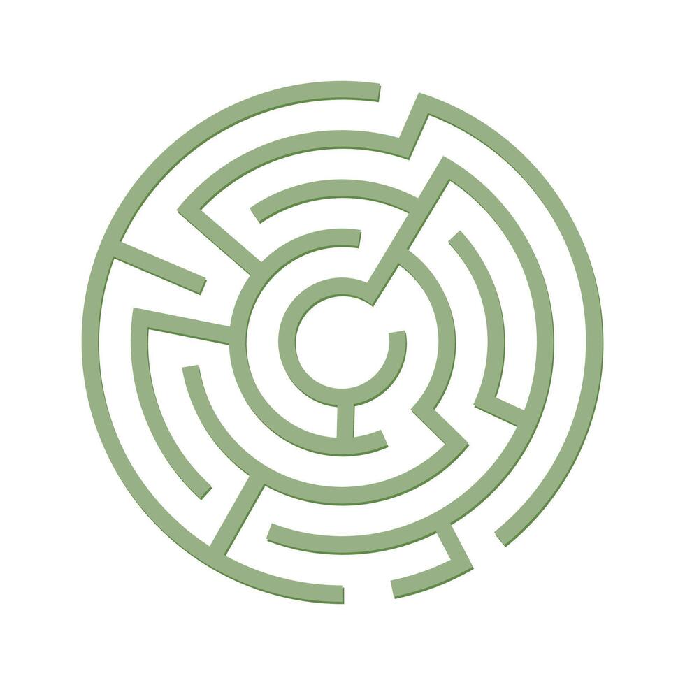 Labyrinth maze game icon isolated flat design isolated. vector
