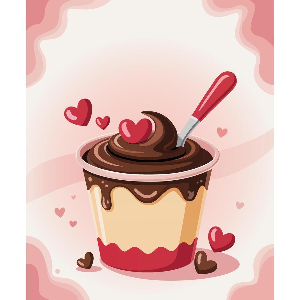illustration of chocolate pudding vector