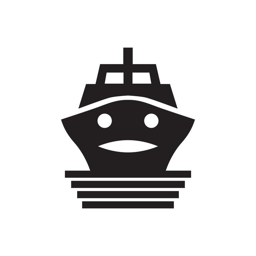illustration of a large cruise ship silhouette vector