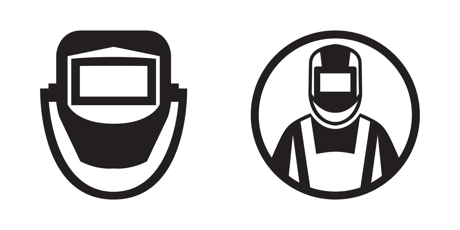 Industrial worker welder silhouette vector