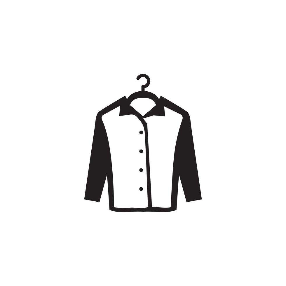 Clothing silhouette of a shirt on a hanger vector