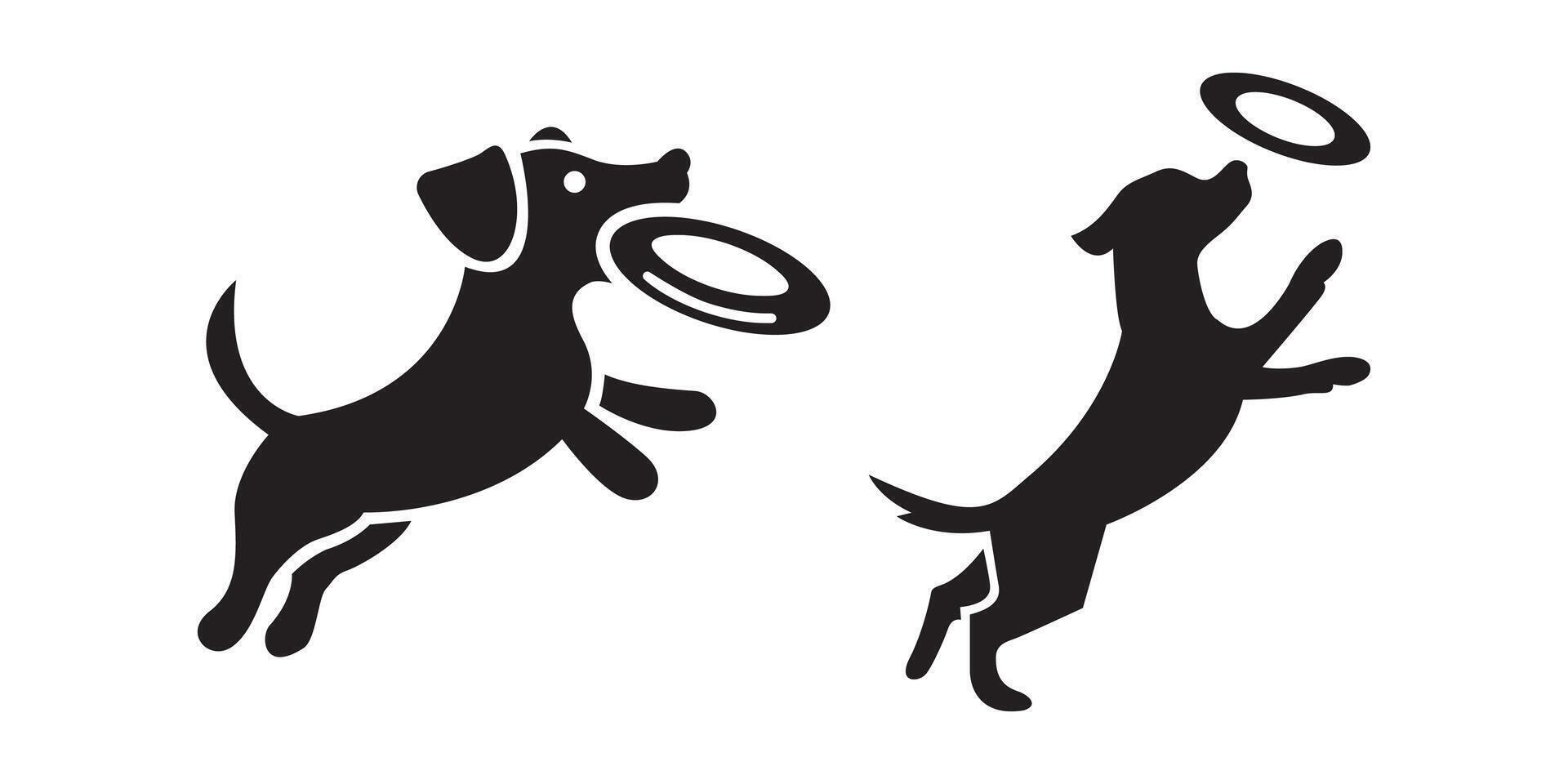 image of dogs playing frisbee vector