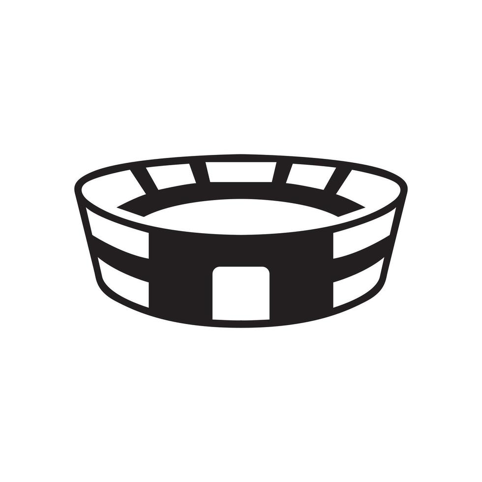 illustration of a modern sports stadium silhouette vector