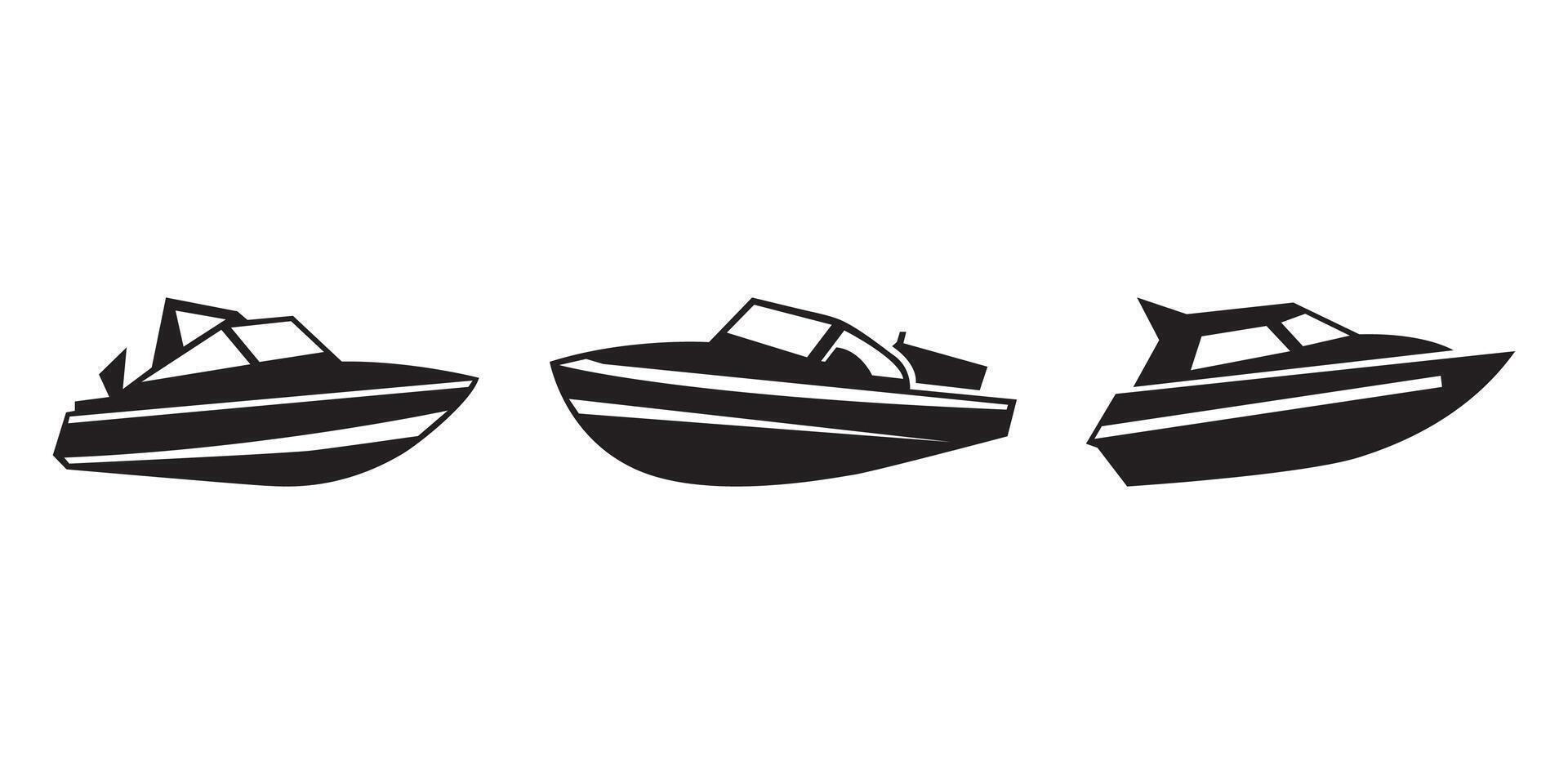 art of speed boats silhouette vector