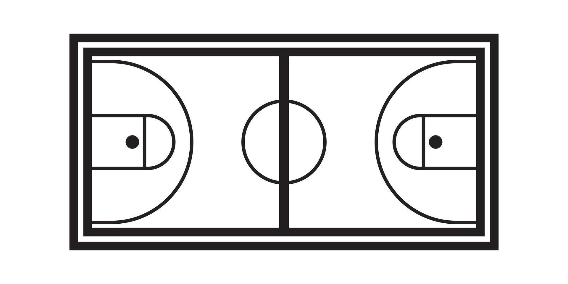 Flat basketball court silhouette vector