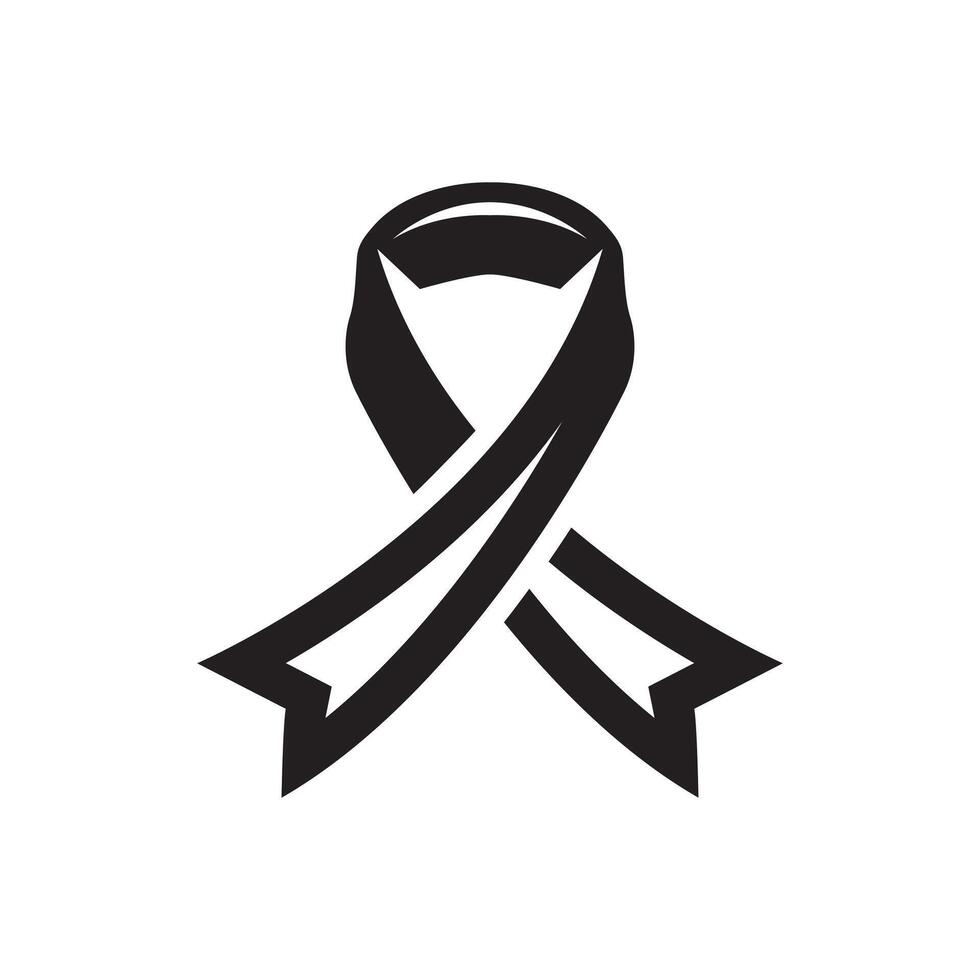 Flat black silhouette of a ribbon vector