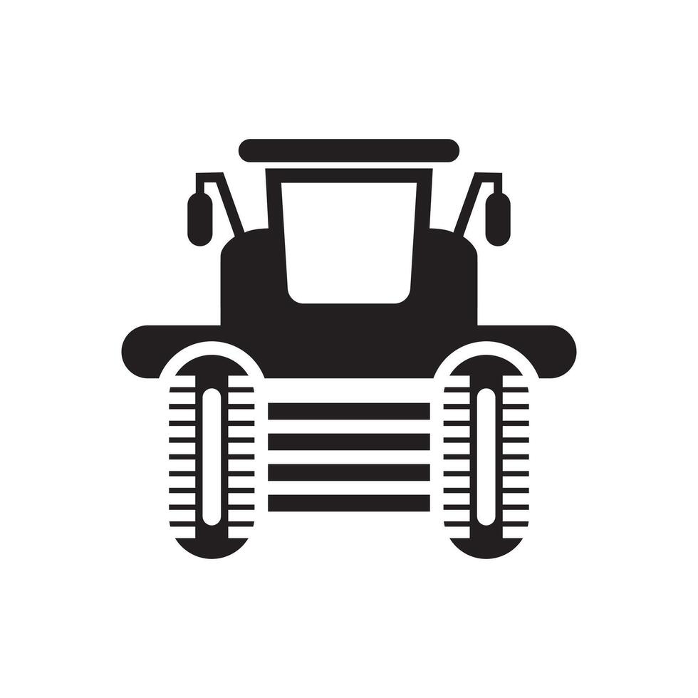 illustration of a combine harvester silhouette vector