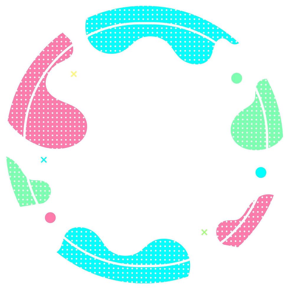 Colorful Groovy Circle Border Abstract Frame vector