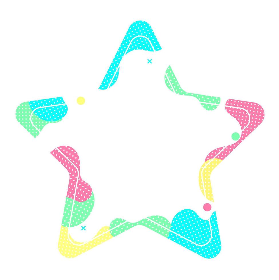 Colorful Star Groovy Border Abstract Frame vector