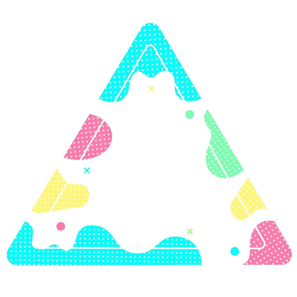 Colorful Groovy Triangle Border Abstract Frame vector