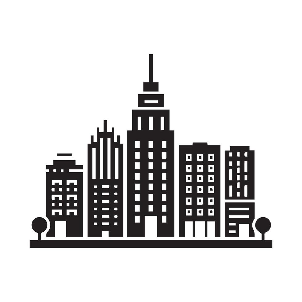 Linear Downtown Scene vector