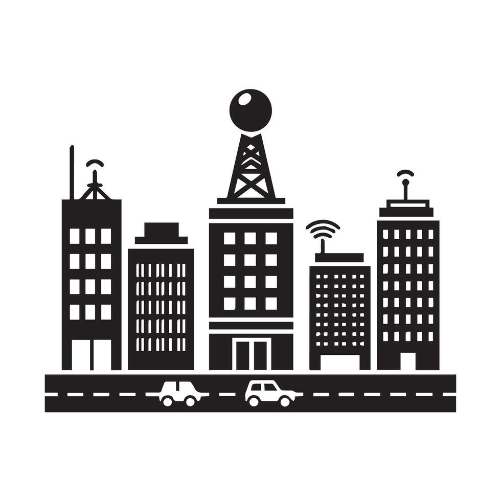 Architectural Cityscape Drawing vector