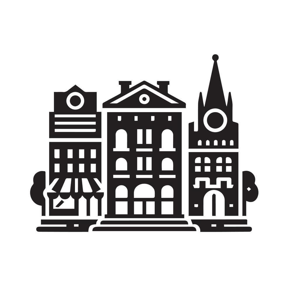 Building Outline Illustration vector