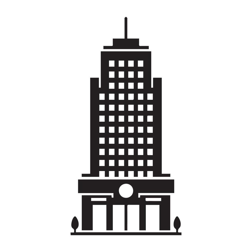 Clean Building Line Art vector