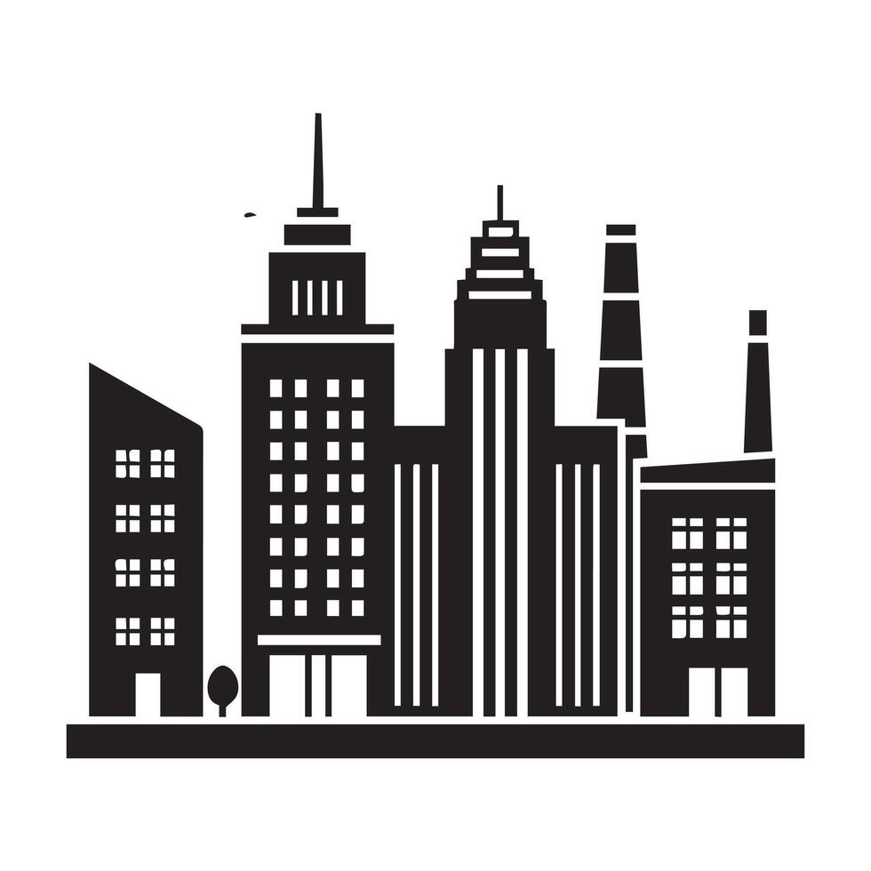 Black and White Architecture Scene vector