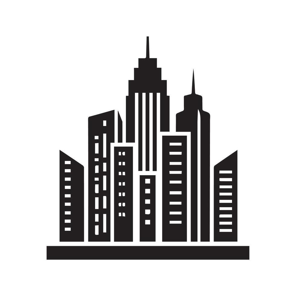 Downtown Skyline Sketch vector