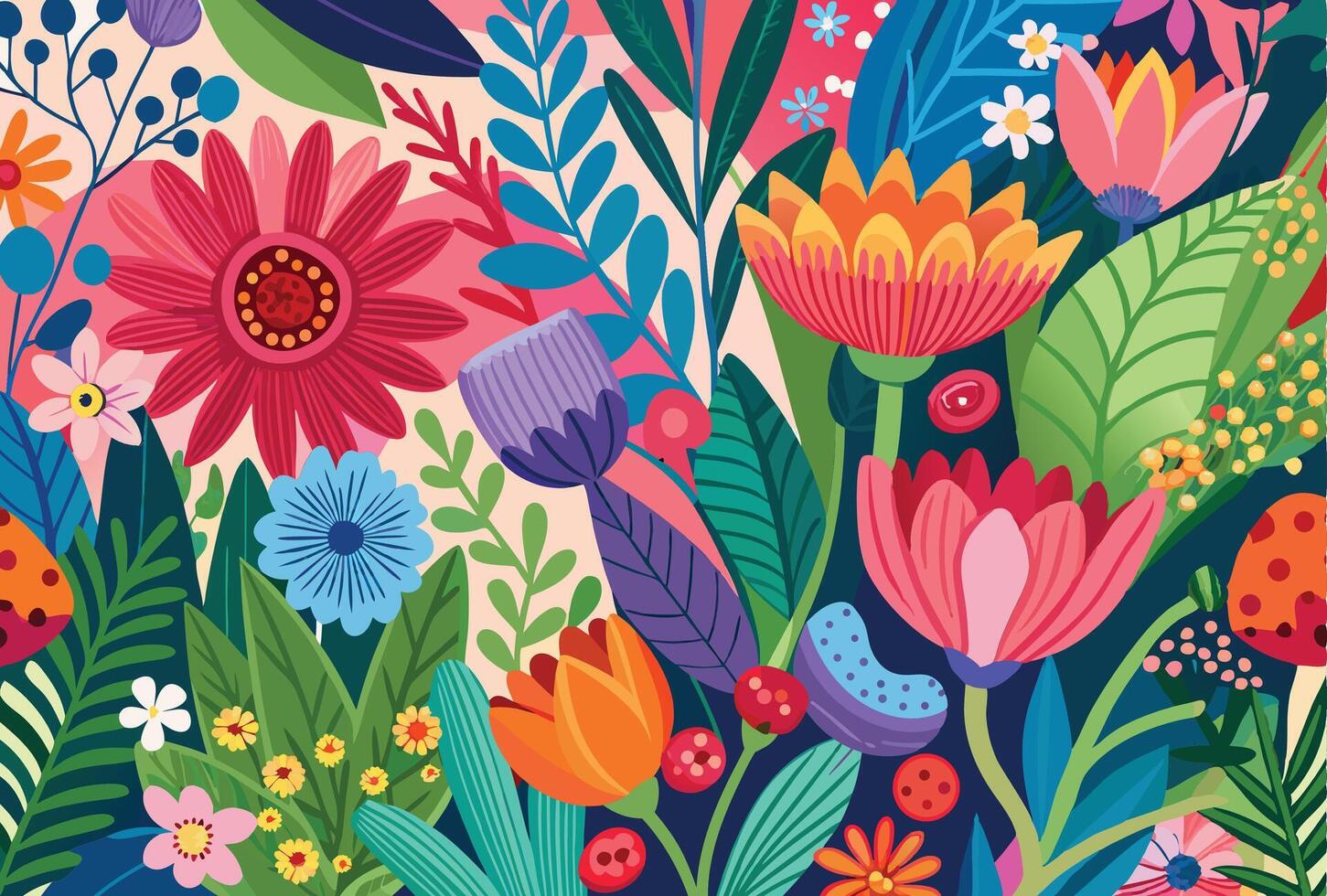 Floral Wallpaper Design for Summer vector