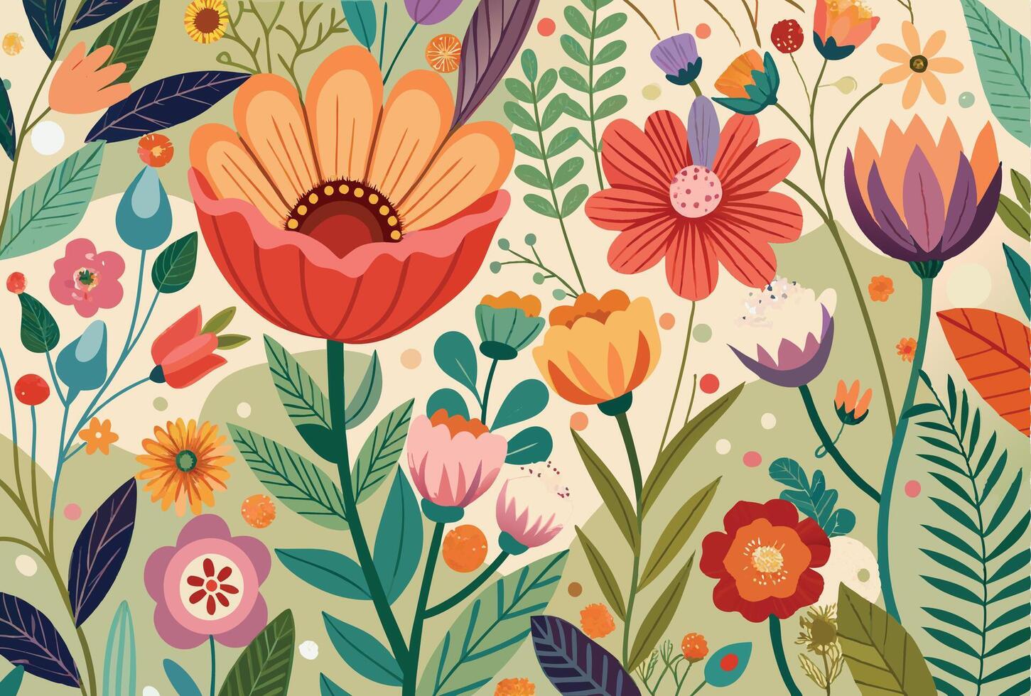 Springtime Flower Design Pattern vector