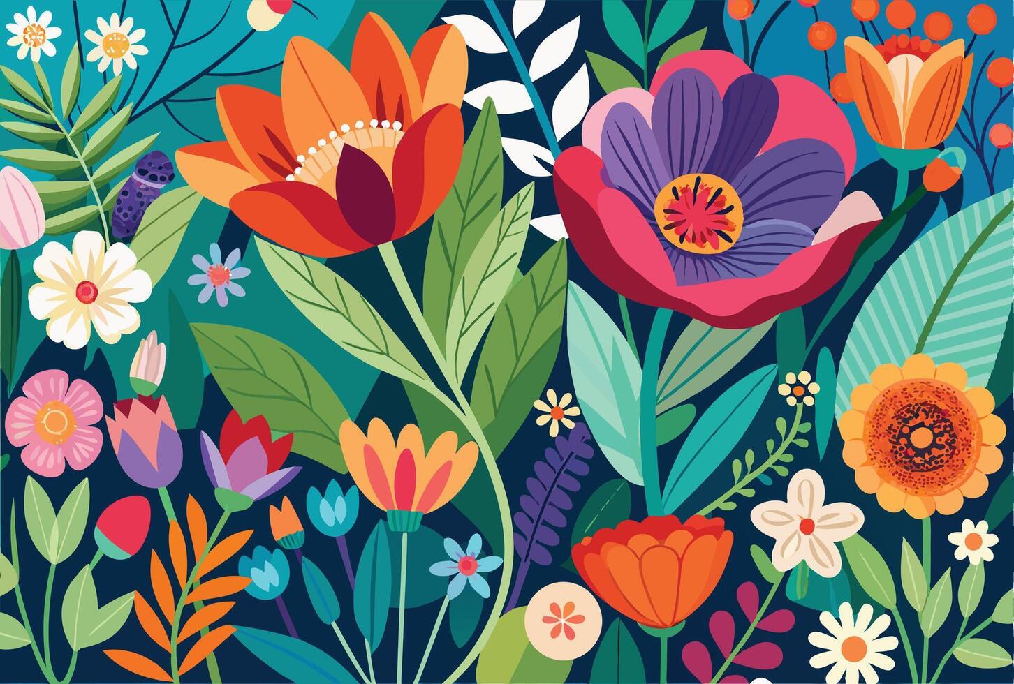 Detailed Floral Design for Spring vector
