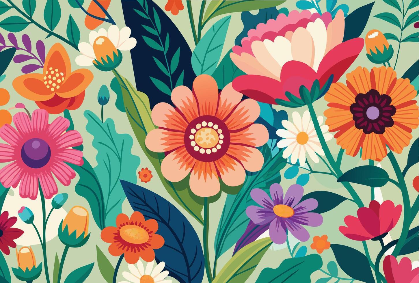 Floral Graphic for Summer Style Spring Bloom Pattern for Designers vector