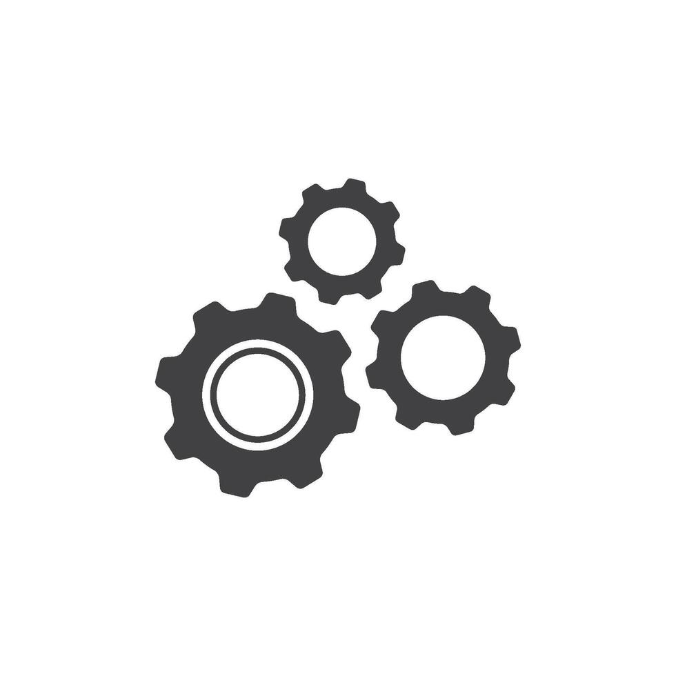 Gear icon flat design vector