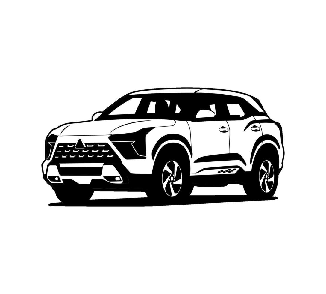 modern SUV silhouette illustration vector