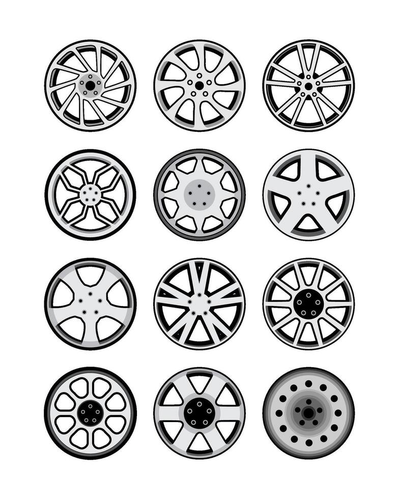 car wheel image collection illustration vector