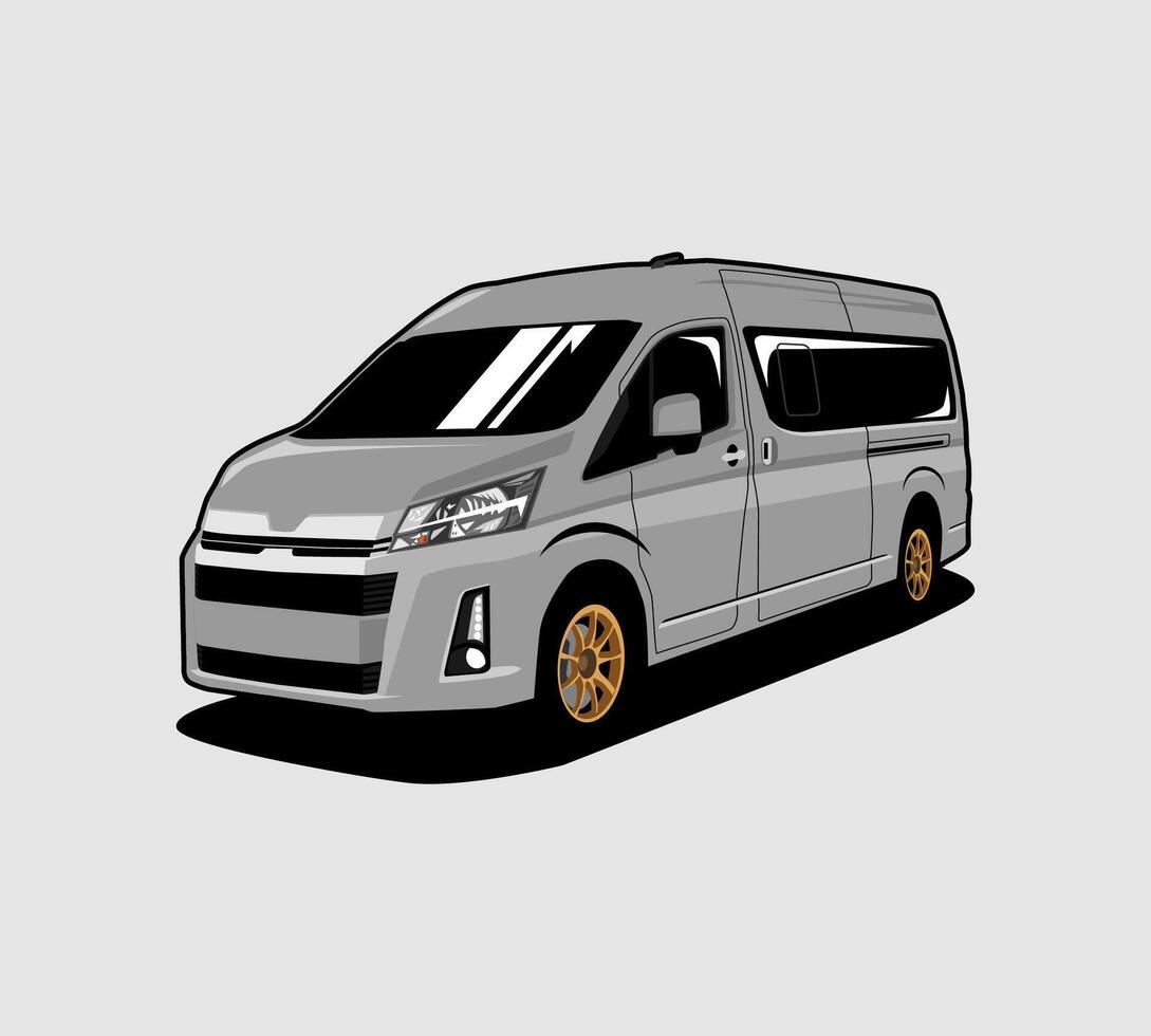 illustration of modern van minivan car vector