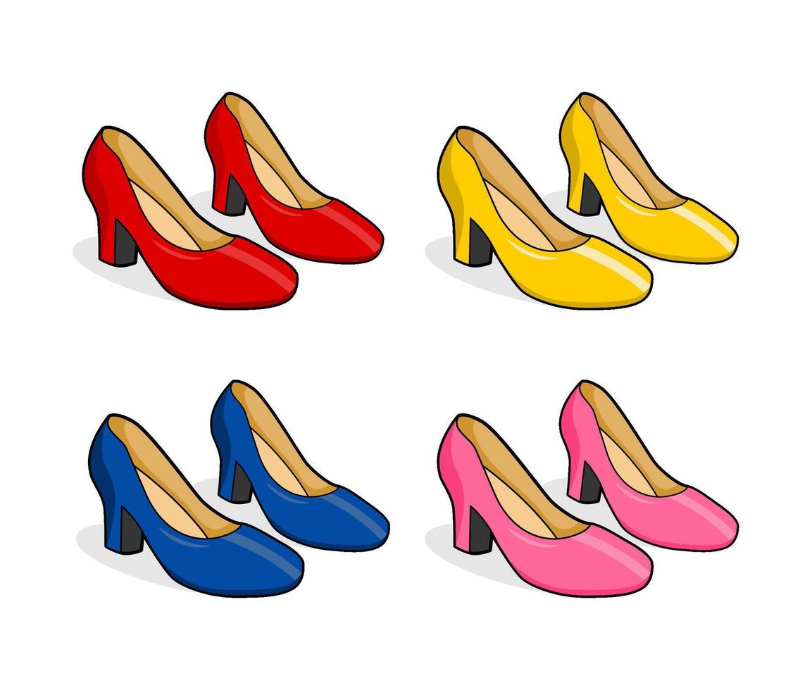 colorful women high heel shoes collection image illustration vector