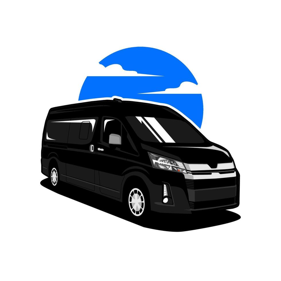 minivan premium van car transport illustration vector