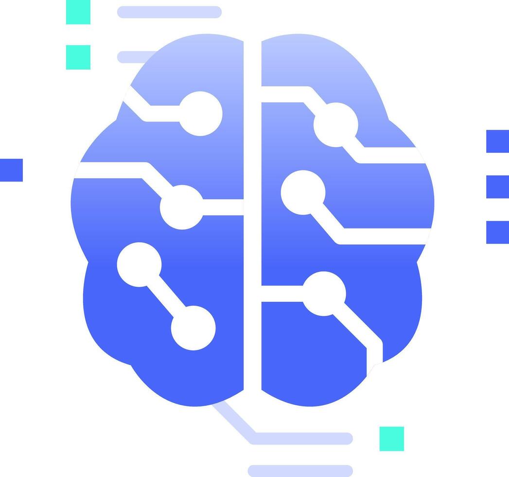 Deep learning neural networks ai brain Smart Manufacturing and Industry Icon Illustration vector