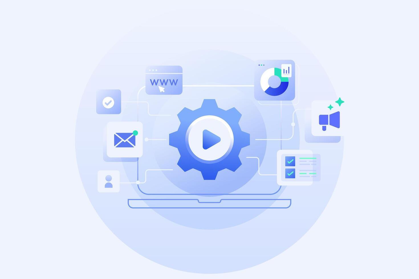 Digital Marketing Automation illustration vector