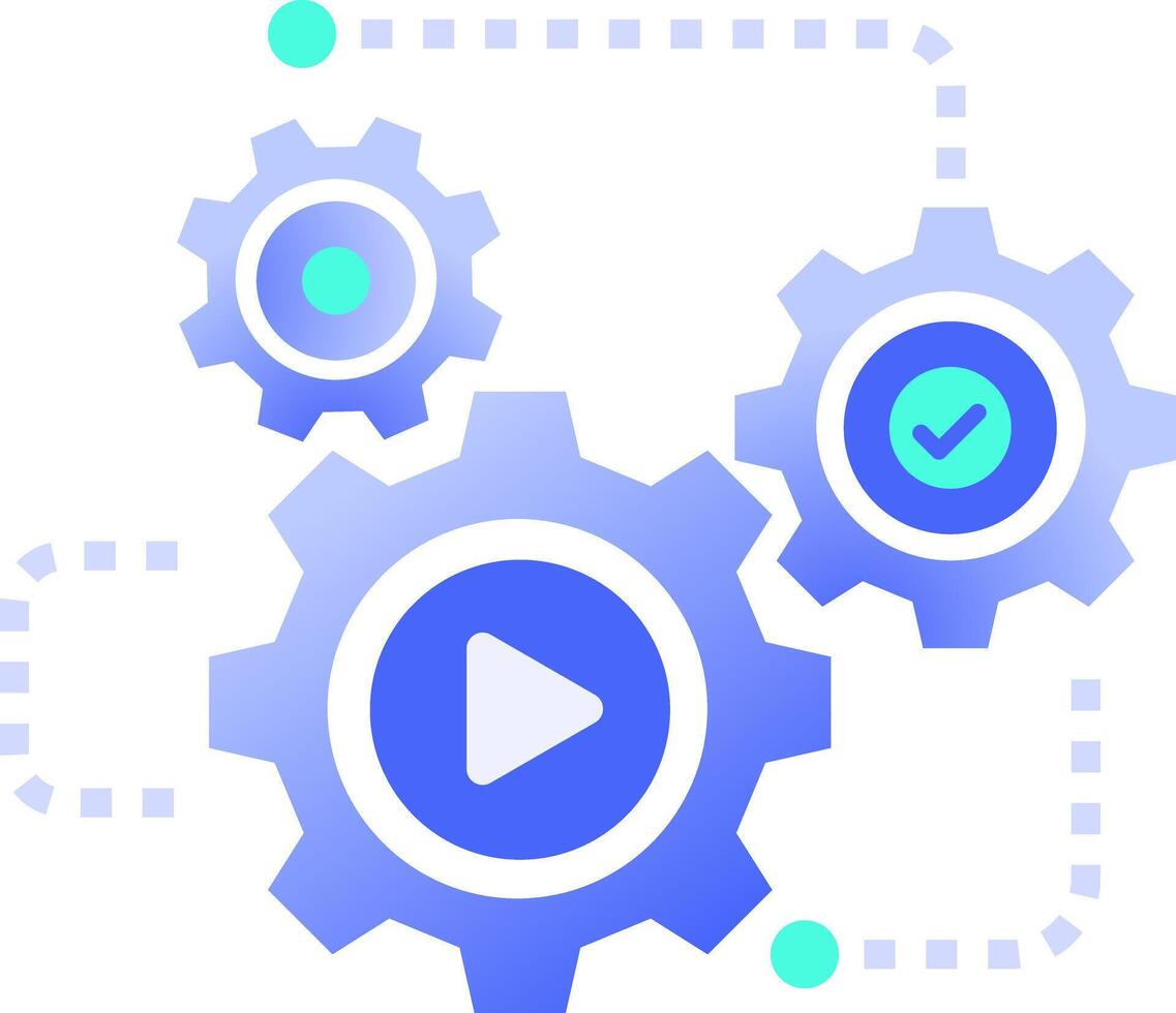 Automated Quality Control Systems process automation Smart Manufacturing and Industry Icon Illustration vector