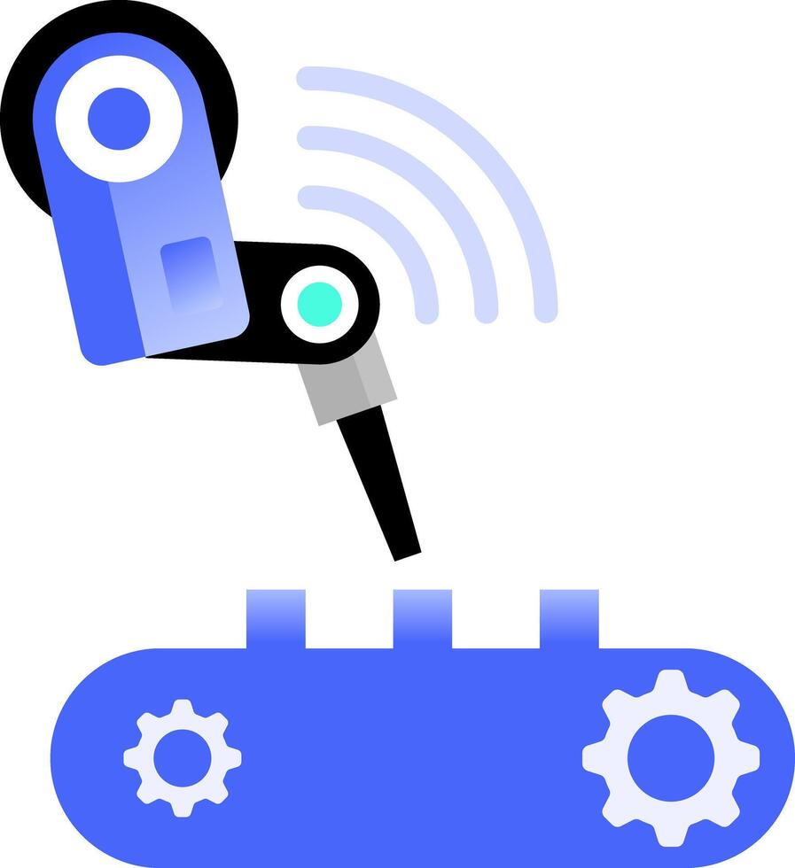 Automated Production Line Smart Manufacturing and Industry Icon Illustration vector