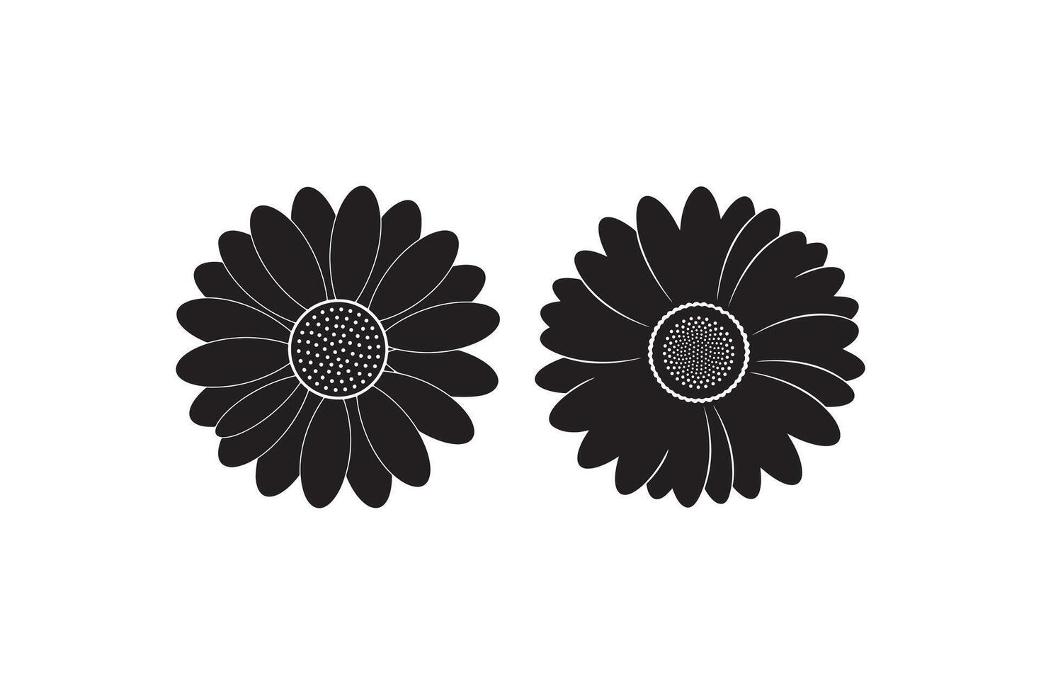 Floral Design Black Silhouettes - Floral Silhouette Design vector